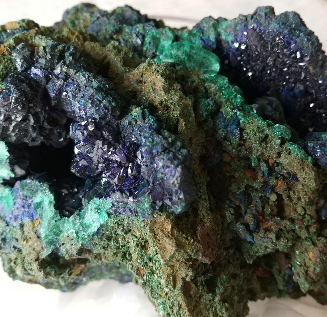 女神の叡智❇️ラオス産 アズライト マラカイト 美形状クラスター 868g