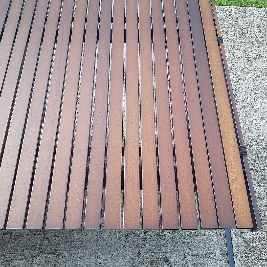 FIELDOOR ウッドロールトップテーブル 120cm×70cm×45cm