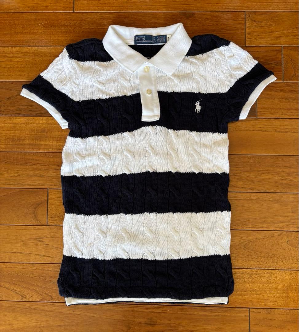ポロラルフローレン　ケーブル半袖ポロシャツ XS