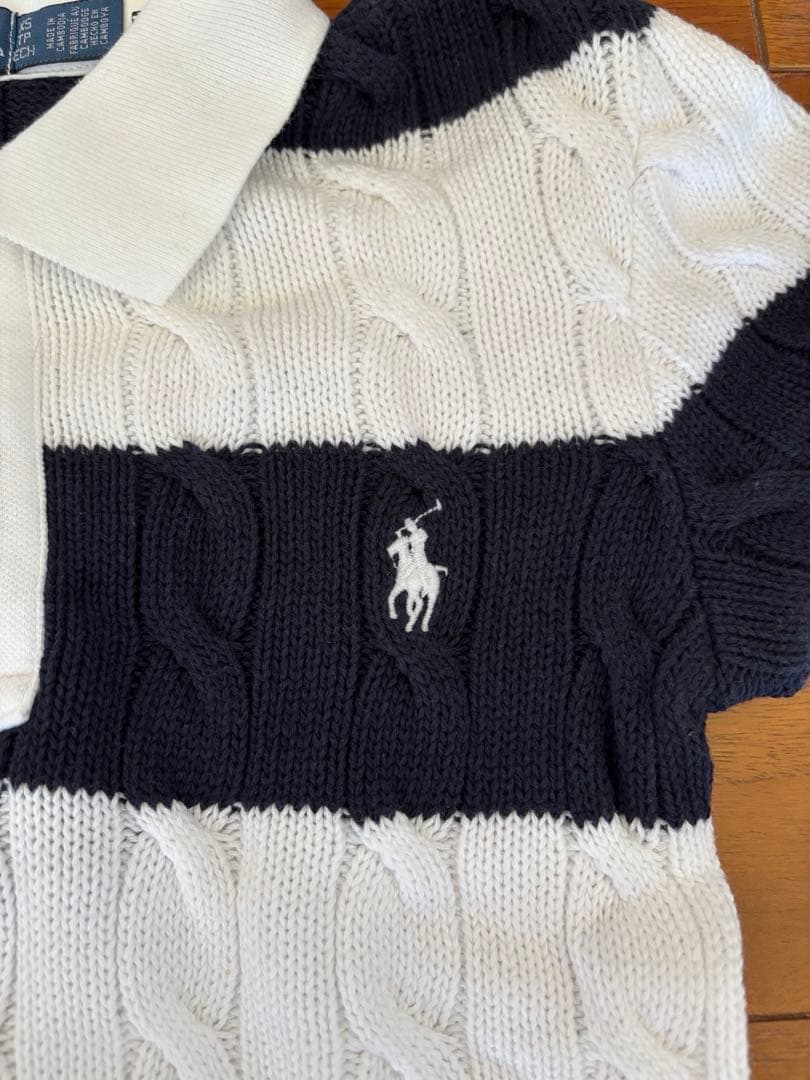 ポロラルフローレン　ケーブル半袖ポロシャツ XS