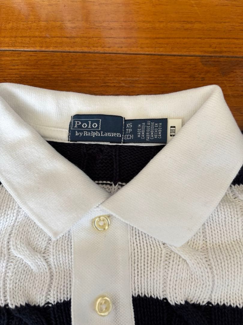 ポロラルフローレン　ケーブル半袖ポロシャツ XS