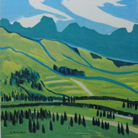 小堀進、【山（根子岳）】、希少な画集より、新品高級額・額装付