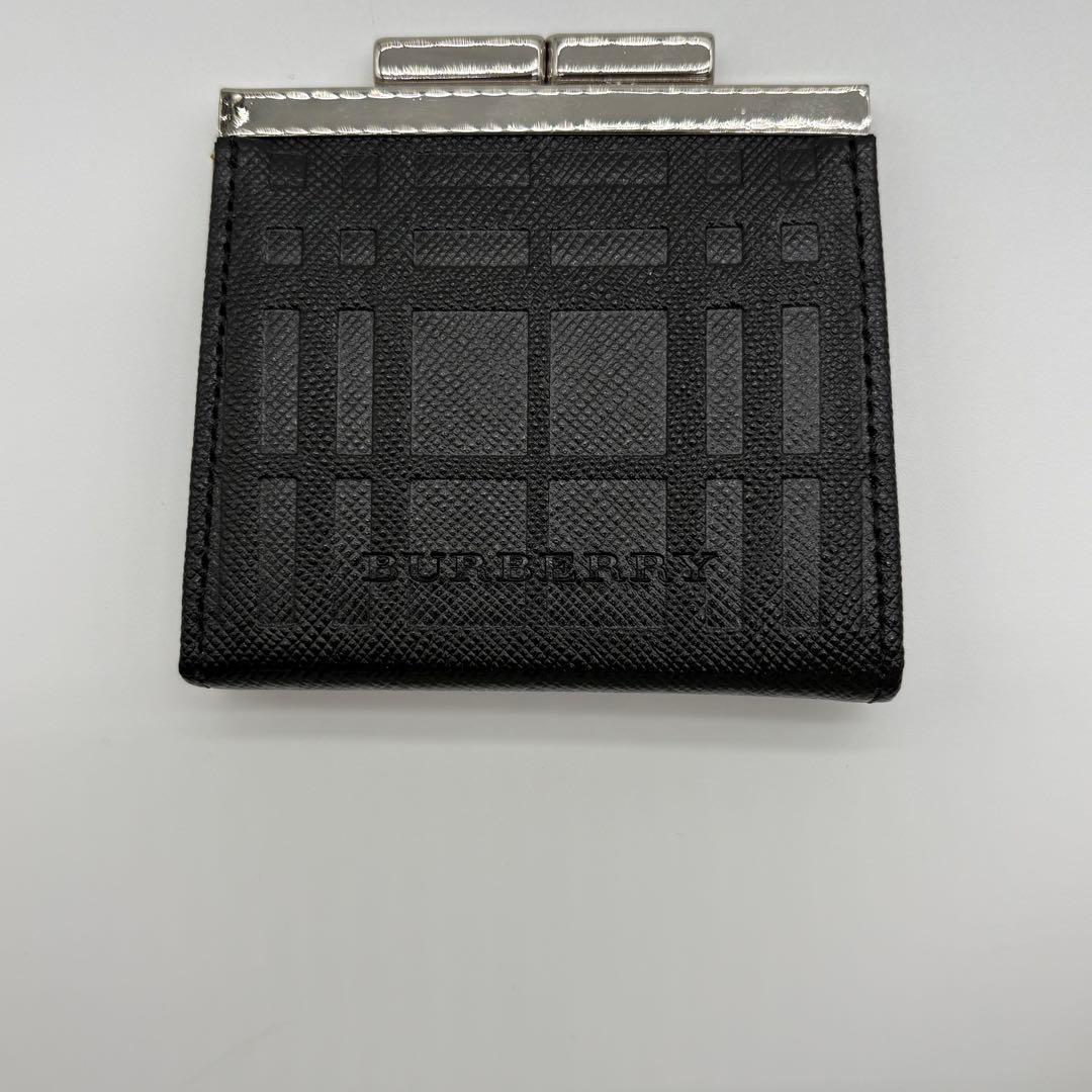 未使用級　バーバリー　ケース　がま口　型押し　ノバチェック