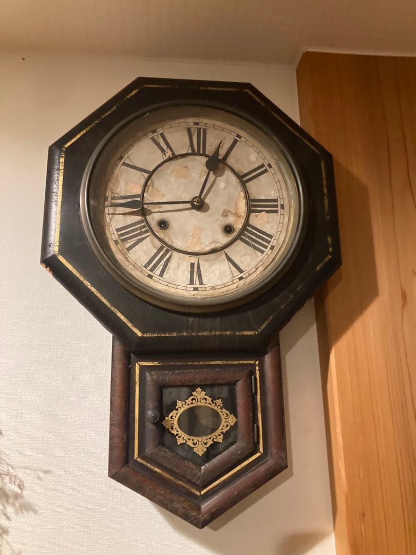 昭和レトロ　八角ゼンマイ式振り子時計 ボンボン時計　稼働品