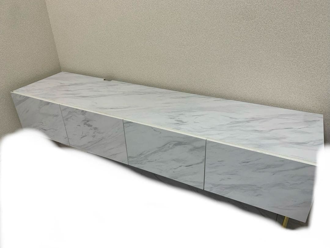 【最終値下】テレビ台 大理石調 ゴールド脚 [幅140] LOWYA