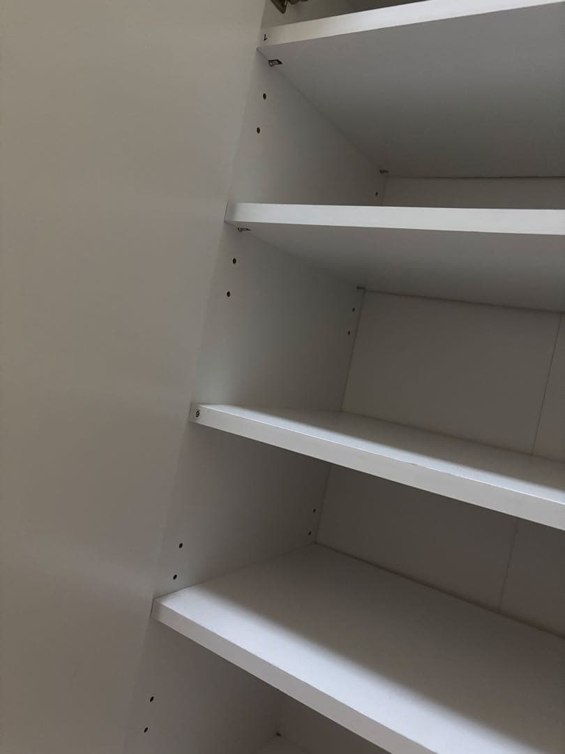 【1月限定】ホワイト靴箱 ミラー付き 可動棚