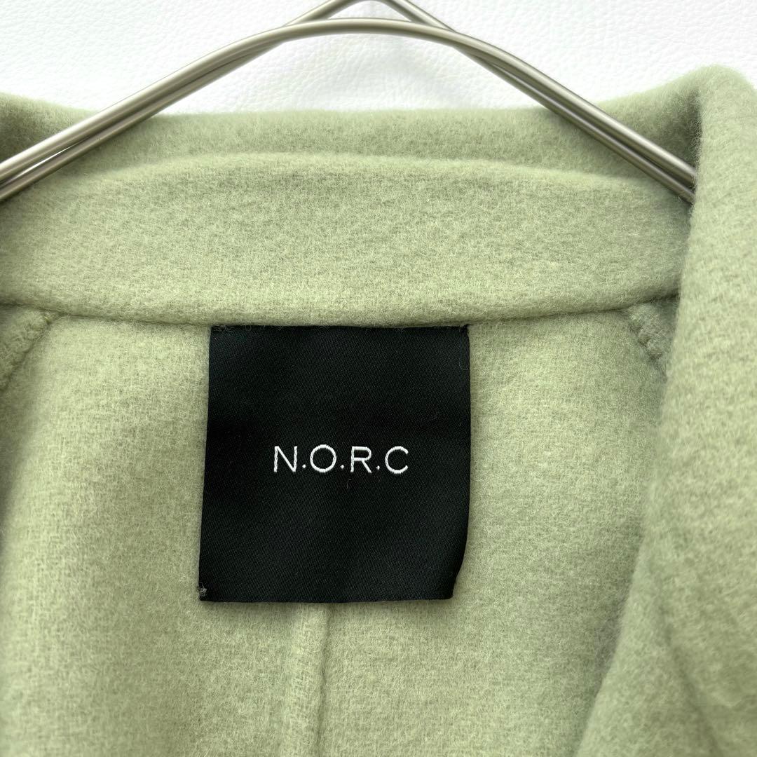 1089y 美品 ノーク ロングウールチェスターコート ライトグリーン M
