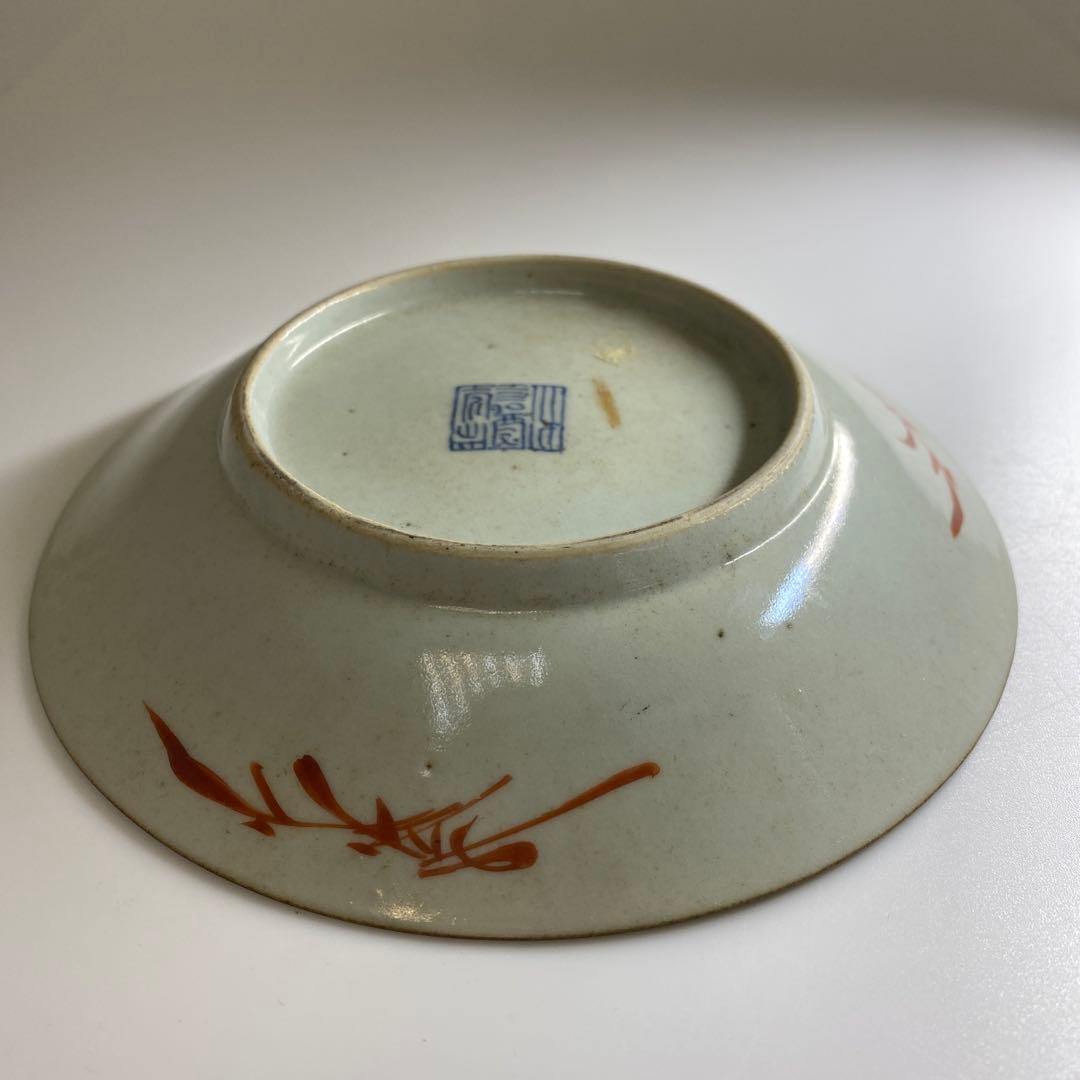 中国清時代　十錦手花図中皿　直径15.3㎝　東Y7-0331☆2Fタルチ