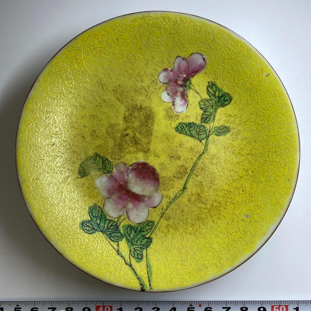 中国清時代　十錦手花図中皿　直径15.3㎝　東Y7-0331☆2Fタルチ