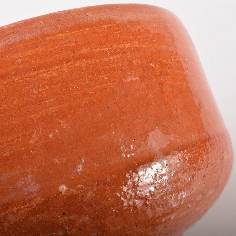 茶道具　楽吉左衛門　赤楽茶碗　時代箱付　V　R7596