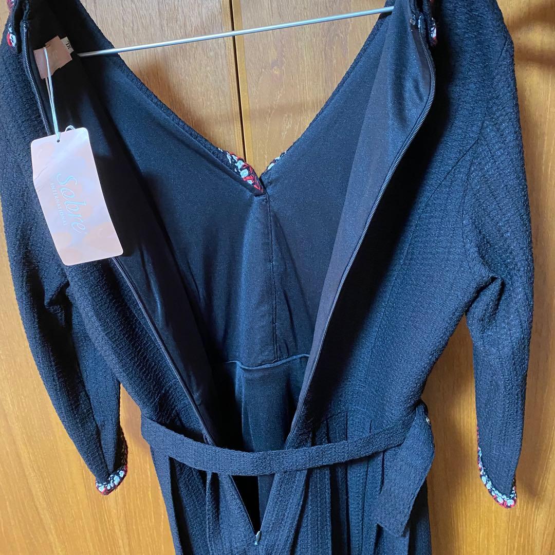 SOBRE ソブレ プリーツブレードワンピース キャバドレス　XL ラウンジ　黒