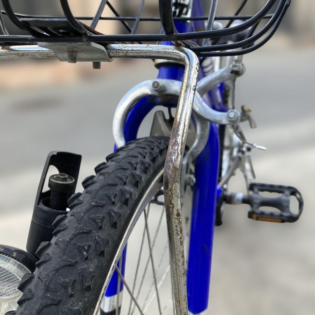 ジュニア自転車 20インチ シマノ6段変速 カゴ付き 青 手渡し 大阪茨木