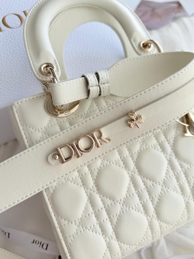 極美品 DIOR ホワイト ショルダーバッグ ミニサイズ