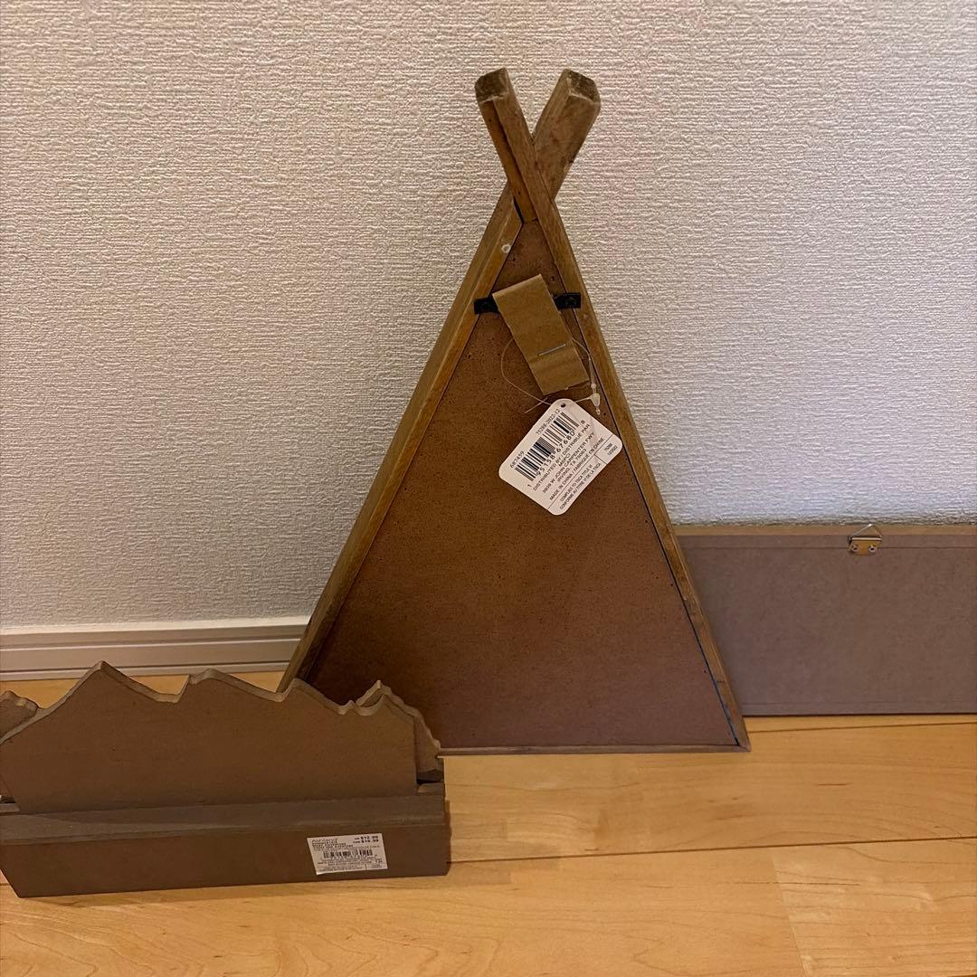 アウトドア、キャンプテーマ 木製装飾品3点セット