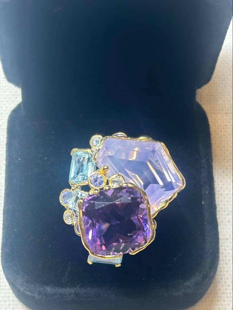 コスメラルダ❣️お取り置き アメシスト&ラベンダークオーツリング