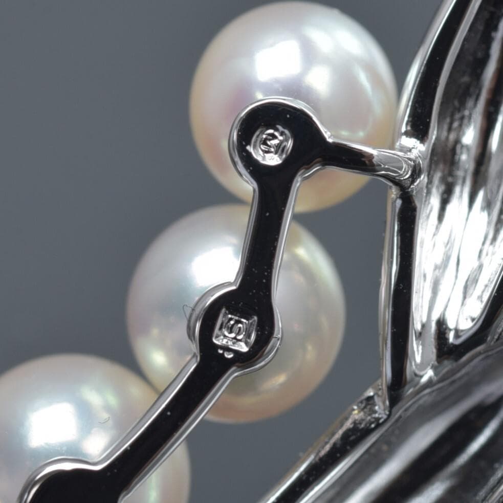 新品同様 ミキモト アコヤ真珠 ブローチ シルバー S刻印 重量10.3g