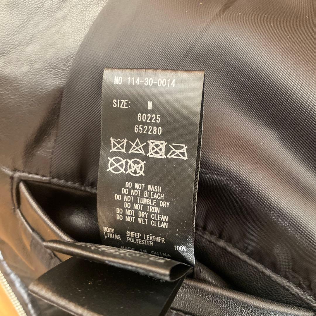 SHIPS 黒 ラムレザー シングルライダースジャケット　Mサイズ