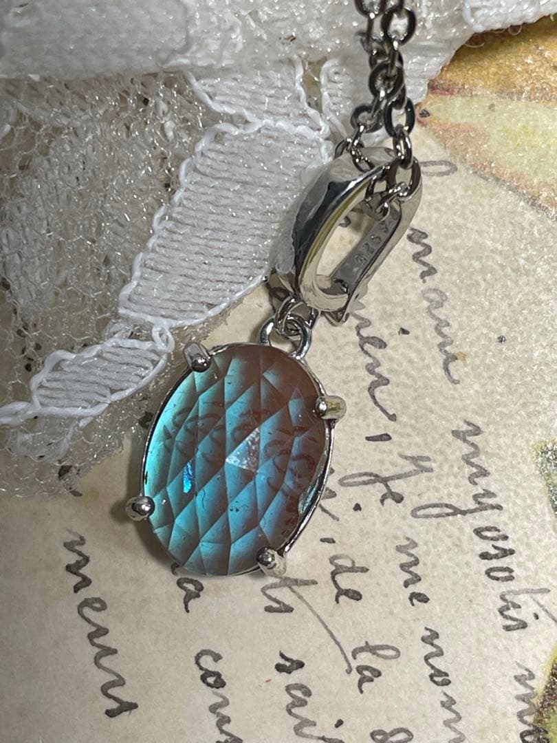 【saphiret】オーバルローズカットサフィレット　ネックレス