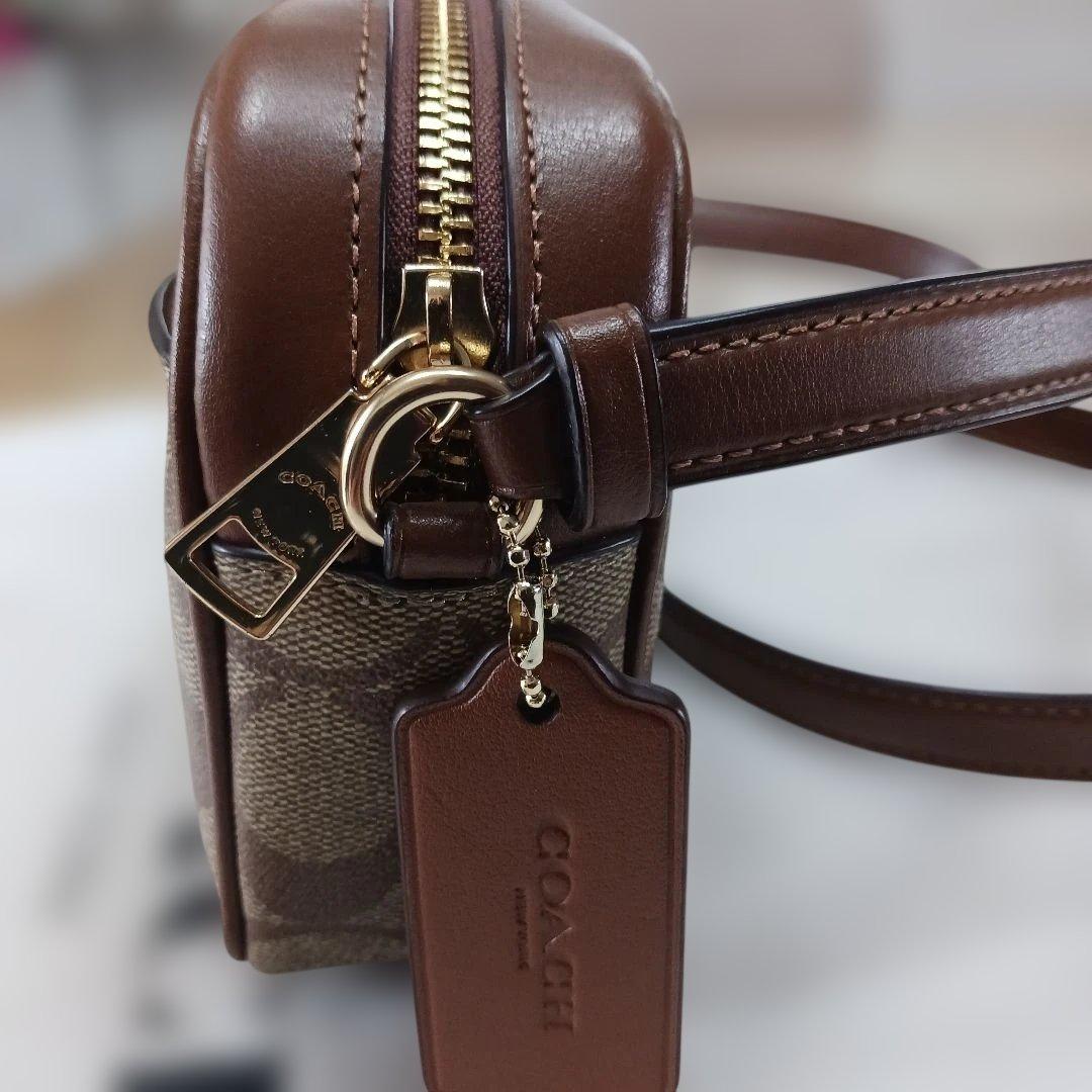 美品COACH モノグラム柄 ショルダーバッグブラウン