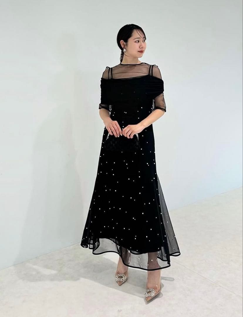 公式サイトSは完売！2WAYチュールトップスパールAラインドレス結婚式 LEJA