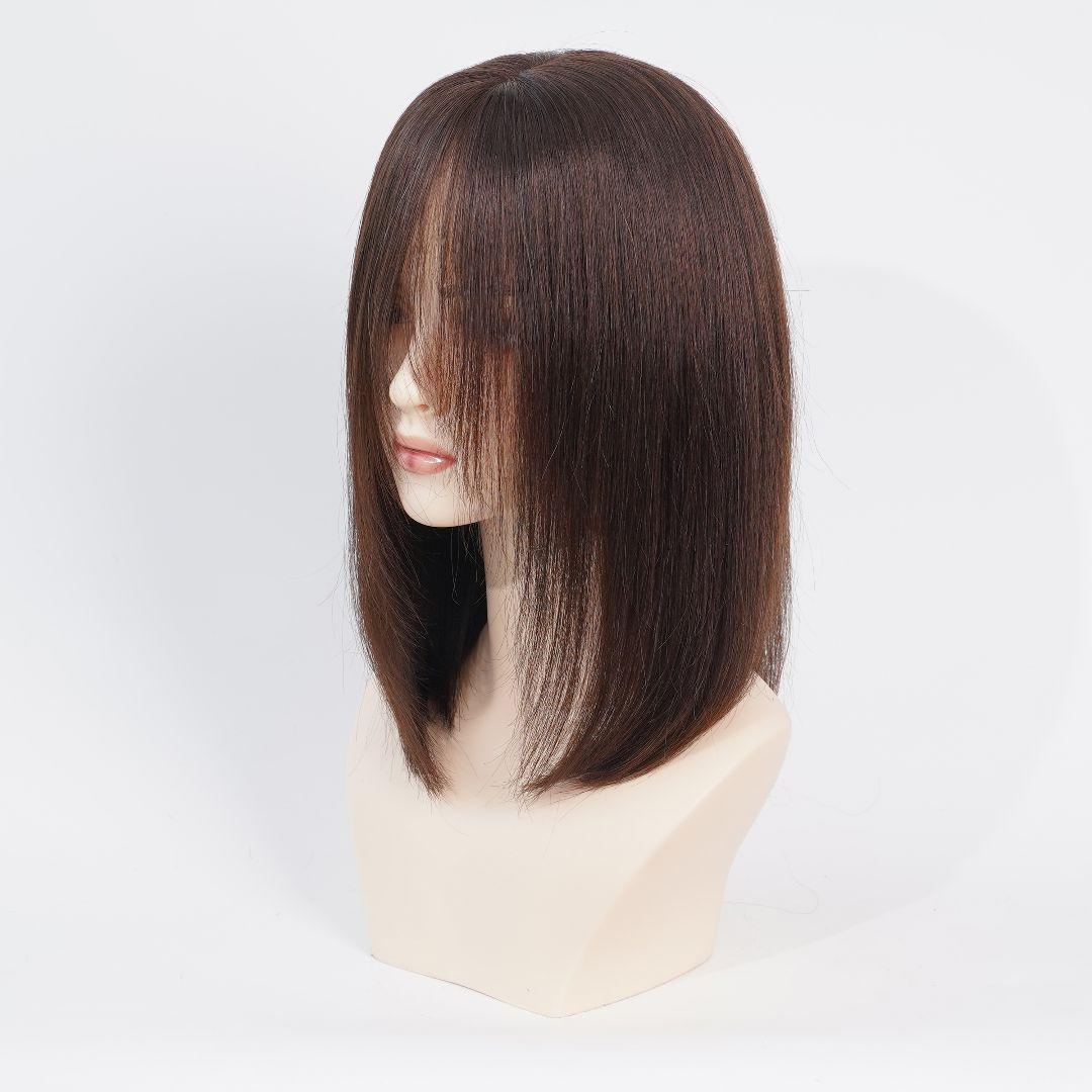 人毛100%フルウィッグ　医療向けフルウィッグ　広い人工頭皮　超リアル　小顔減齢