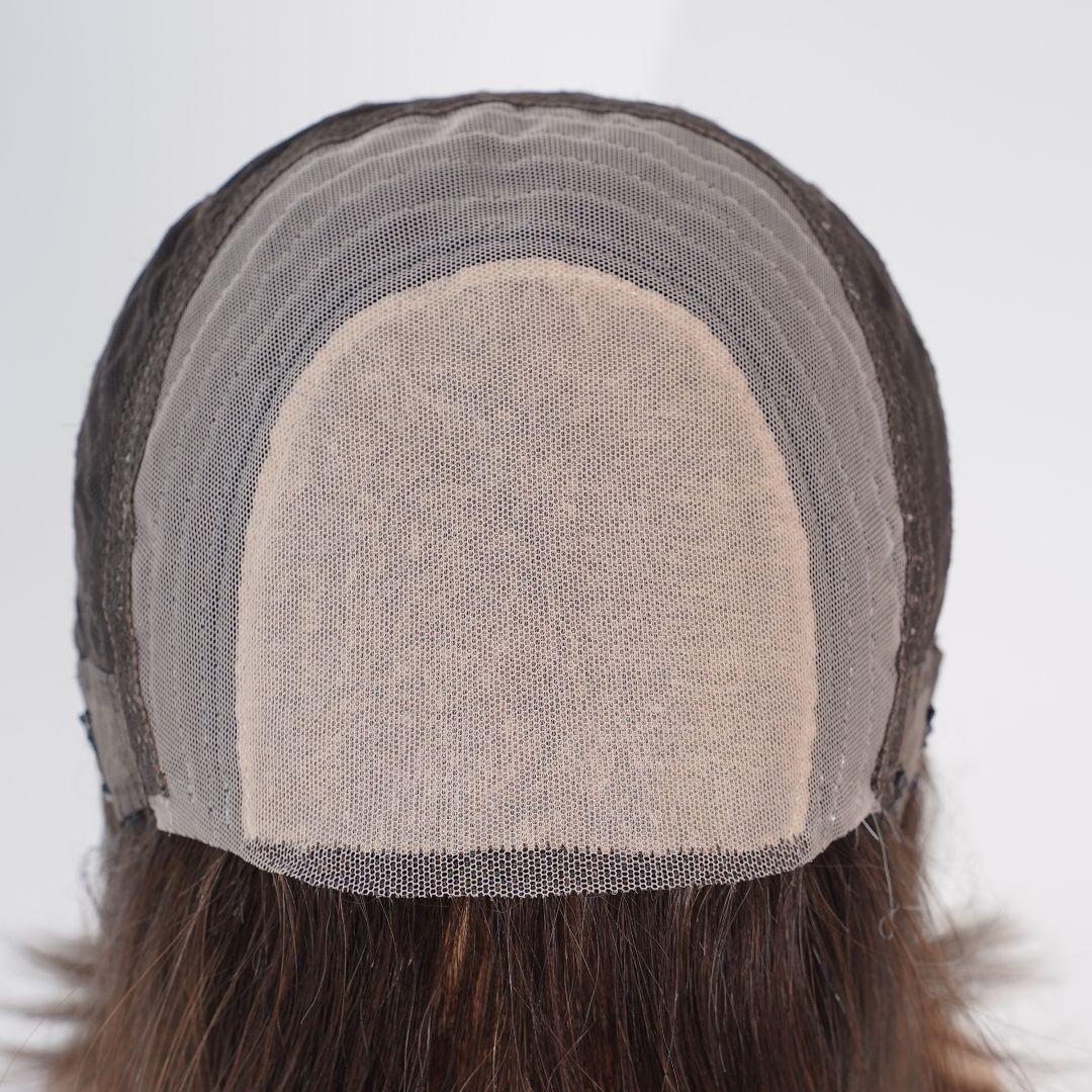 人毛100%フルウィッグ　医療向けフルウィッグ　広い人工頭皮　超リアル　小顔減齢