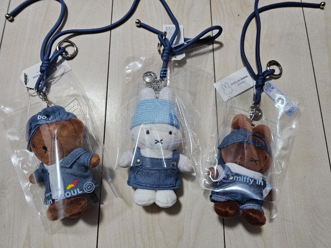 ミッフィー デニム マスコット 3体セット 韓国 限定