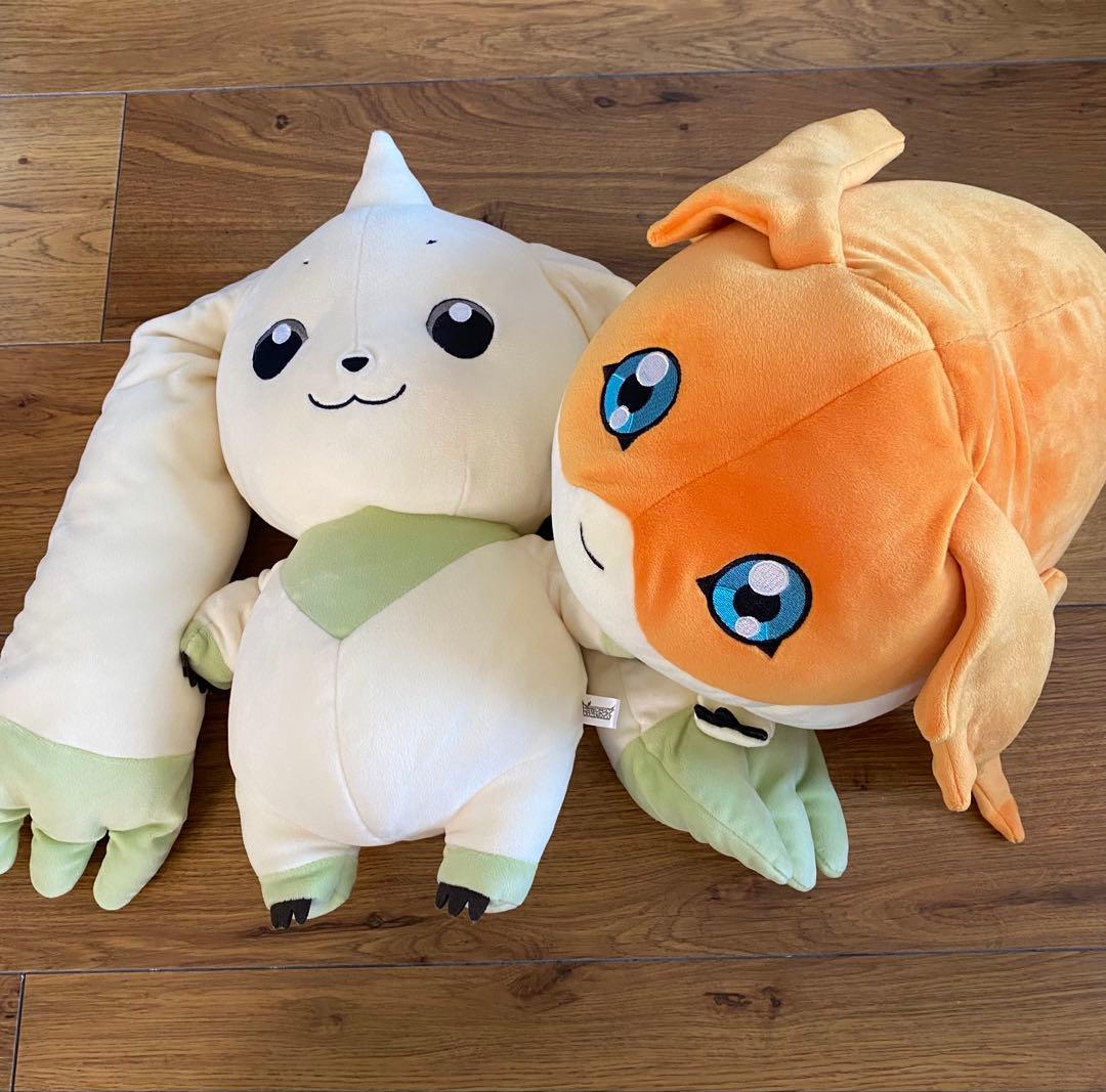 デジモン　もちふわクッション　テリアモン・パタモン　ぬいぐるみセット