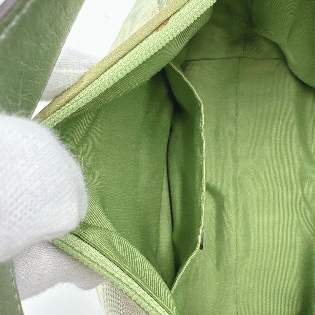 【美品】COACH コーチ シグネチャー アクセサリーポーチ 6561 グリーン