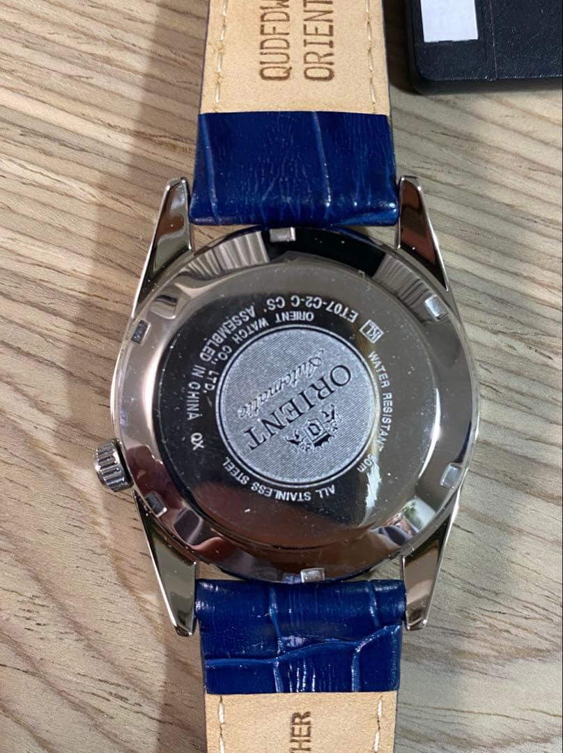 マ*ィ様 ORIENT オリエント　自動巻き時計 ネイビー　レザーベルト