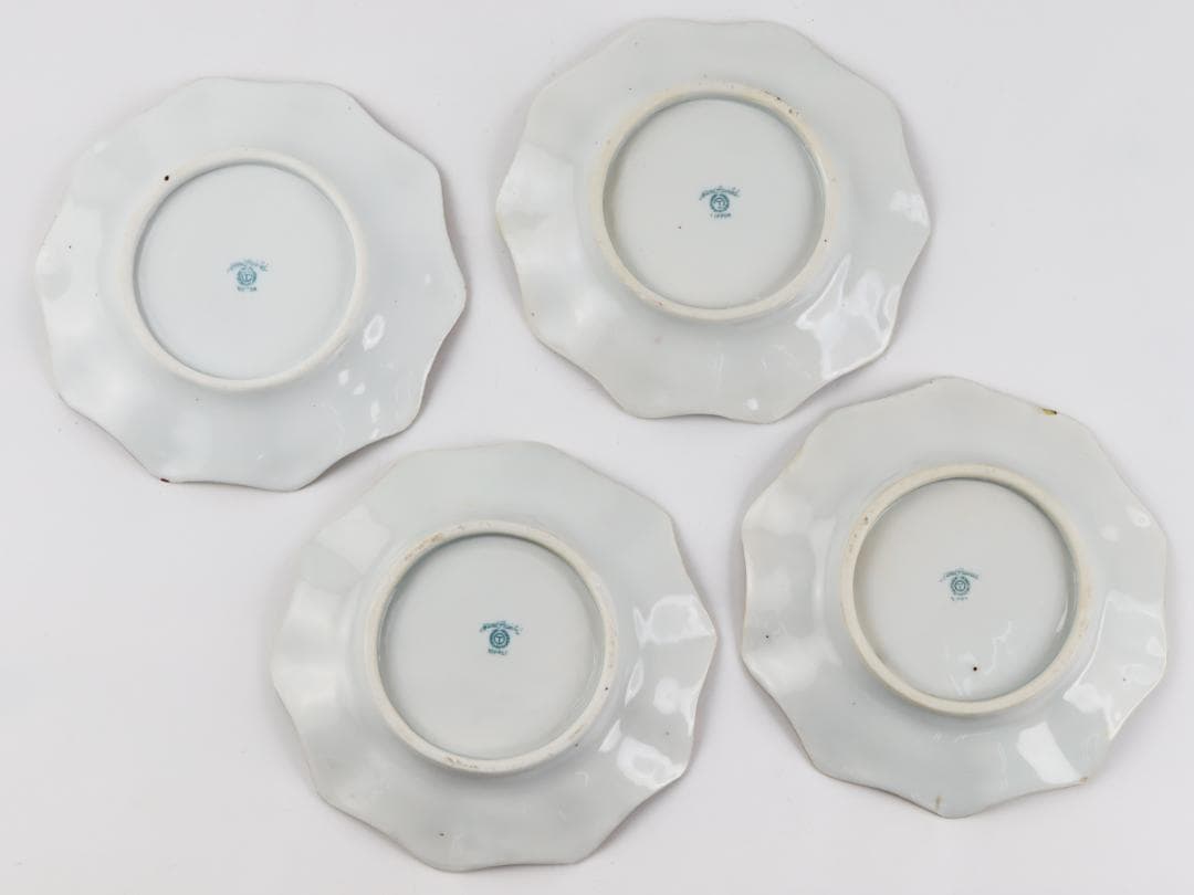 オールドノリタケ ハンドペイント 金彩薔薇絵 プレートセット 4枚 23cm