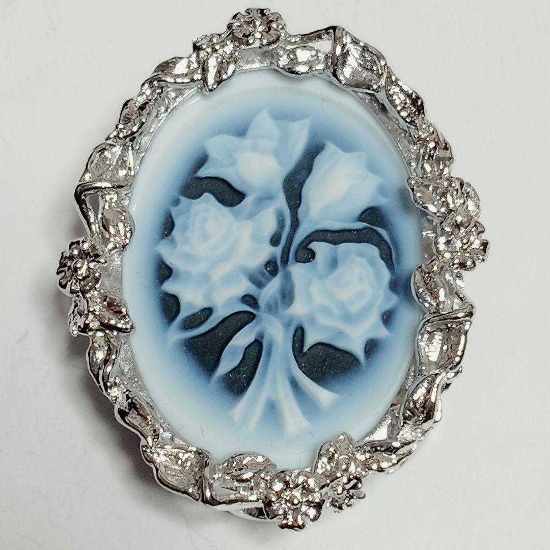 STEPHAN　カメオ　花　ブローチ　ネックレス　ペンダント　2WAY　チャーム