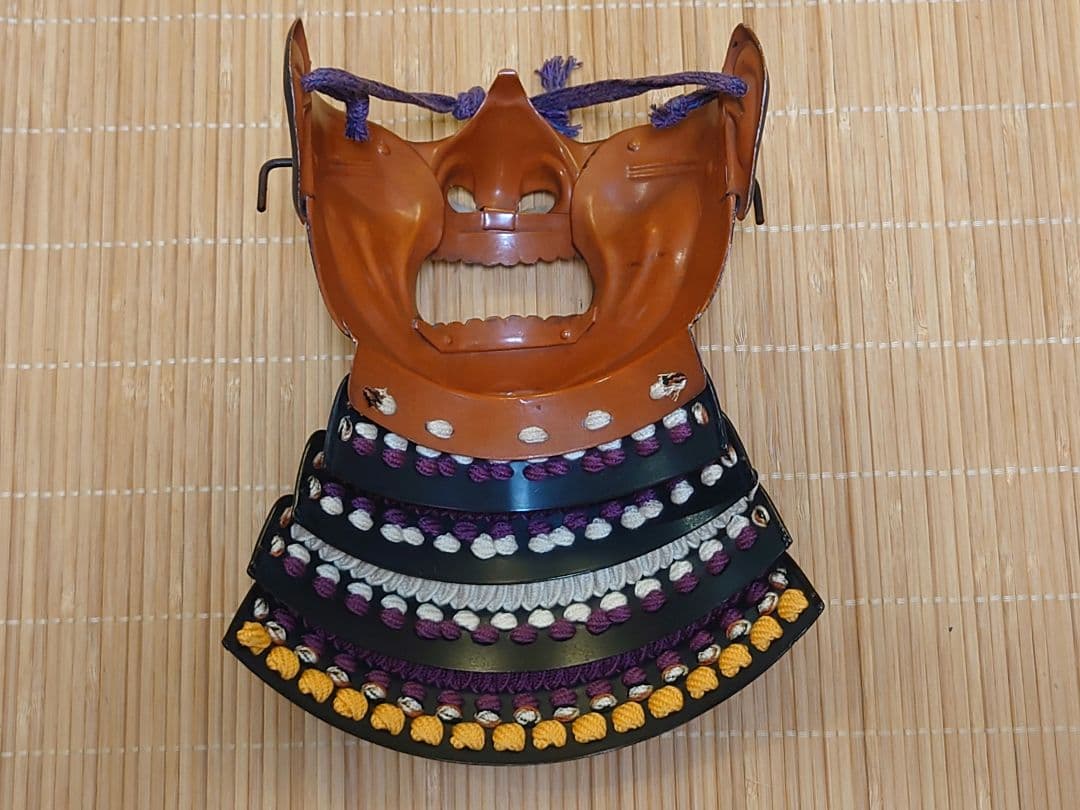 ★送料無料☆紫白糸威大袖黒二枚胴具足☆等身大鎧一領☆甲冑★