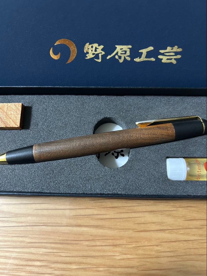 ⚠️kindnessさま専用⚠️ 野原工芸旧型　シャーペン　欅　ゴールド金具