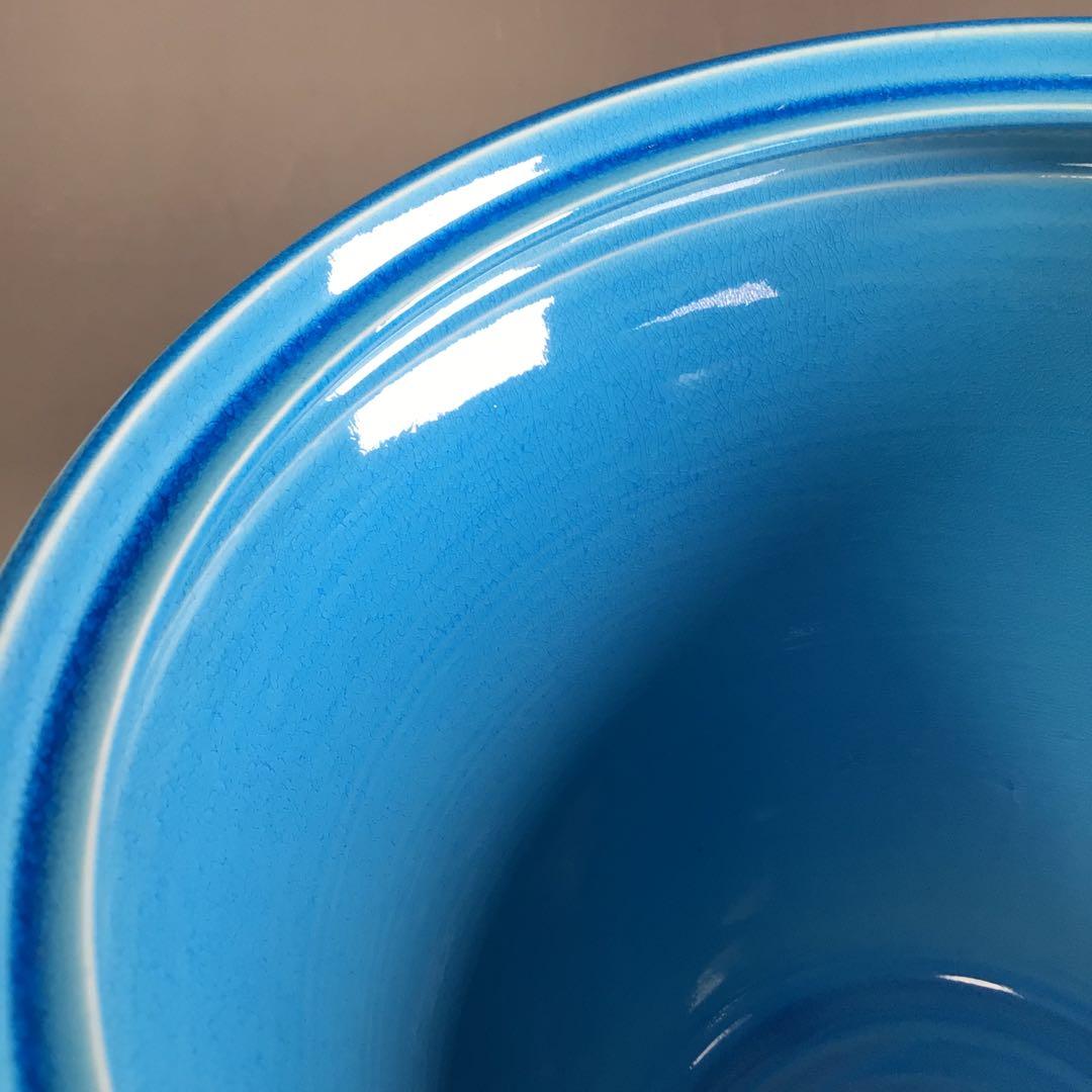 Ｒ６５６　水指　『御室窯造』『浅黄交趾』『末広水指』　共箱　茶道具