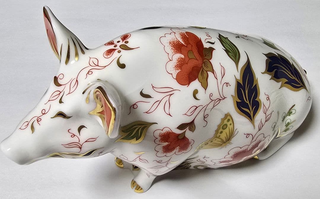 工芸品  Crown Derby Sitting Pig