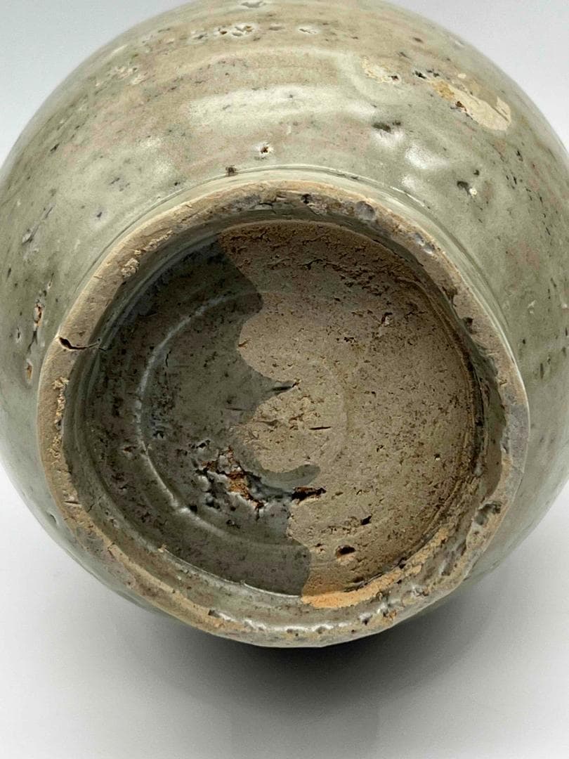 北宋時代　青磁弦紋水注　越州窯　水滴　水指　水差し　茶道具(C-68)