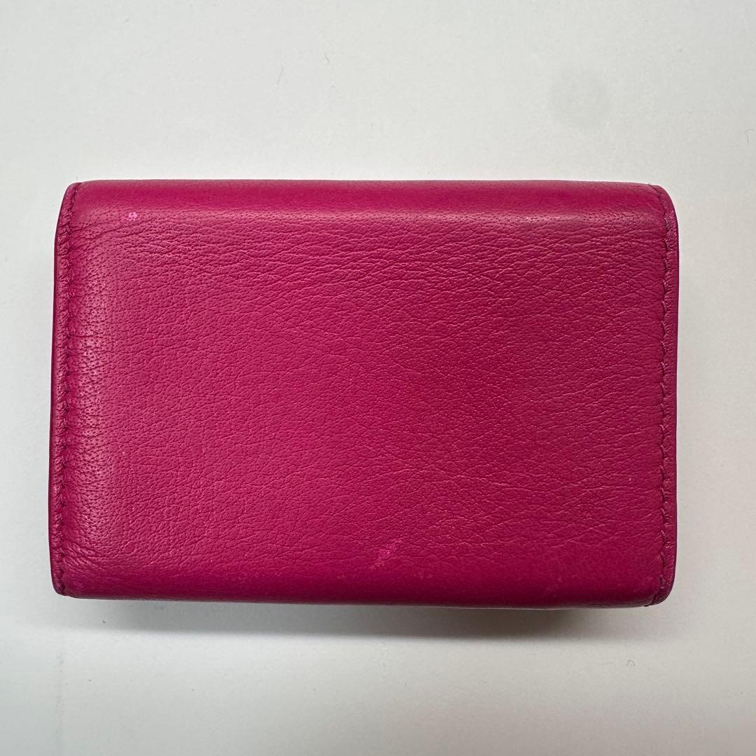 ほぼ未使用　バレンシアガbalenciagaペーパー ミニウォレット三つ折り　桃