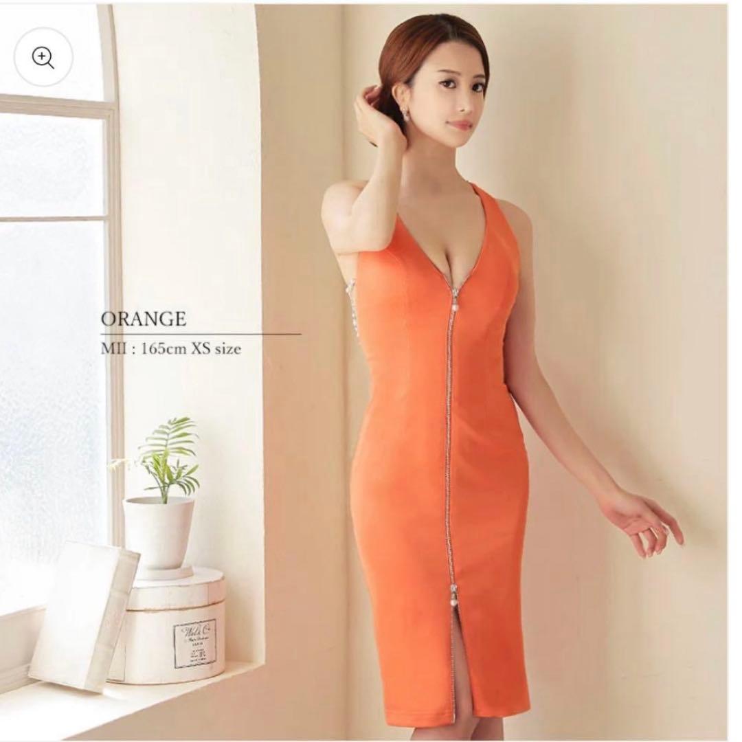 Veautt ヴュート オレンジ キャバドレス　パーティードレス　膝丈　ドレス