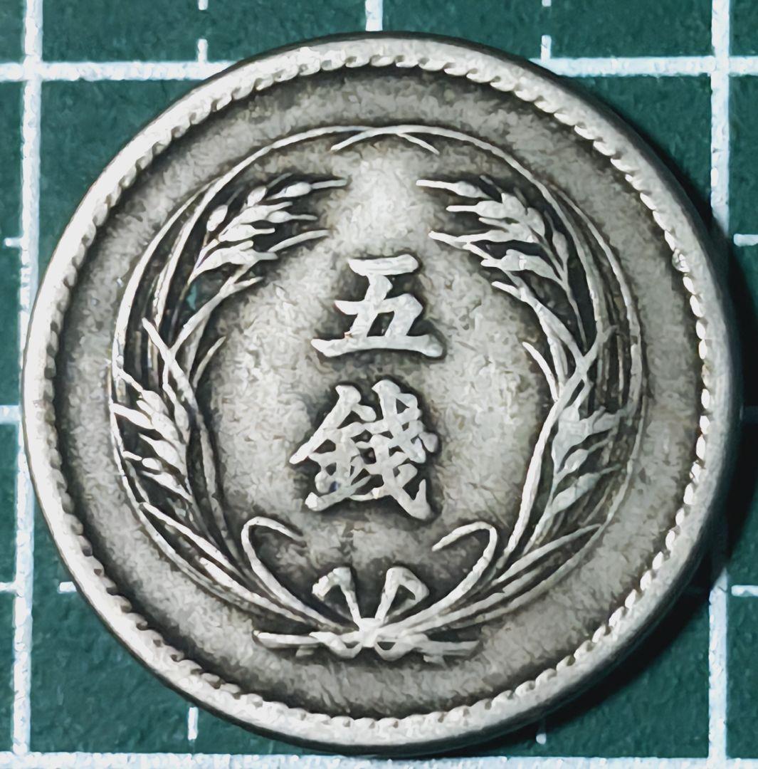 ※大特年※稲５銭白銅貨 明治36年銘