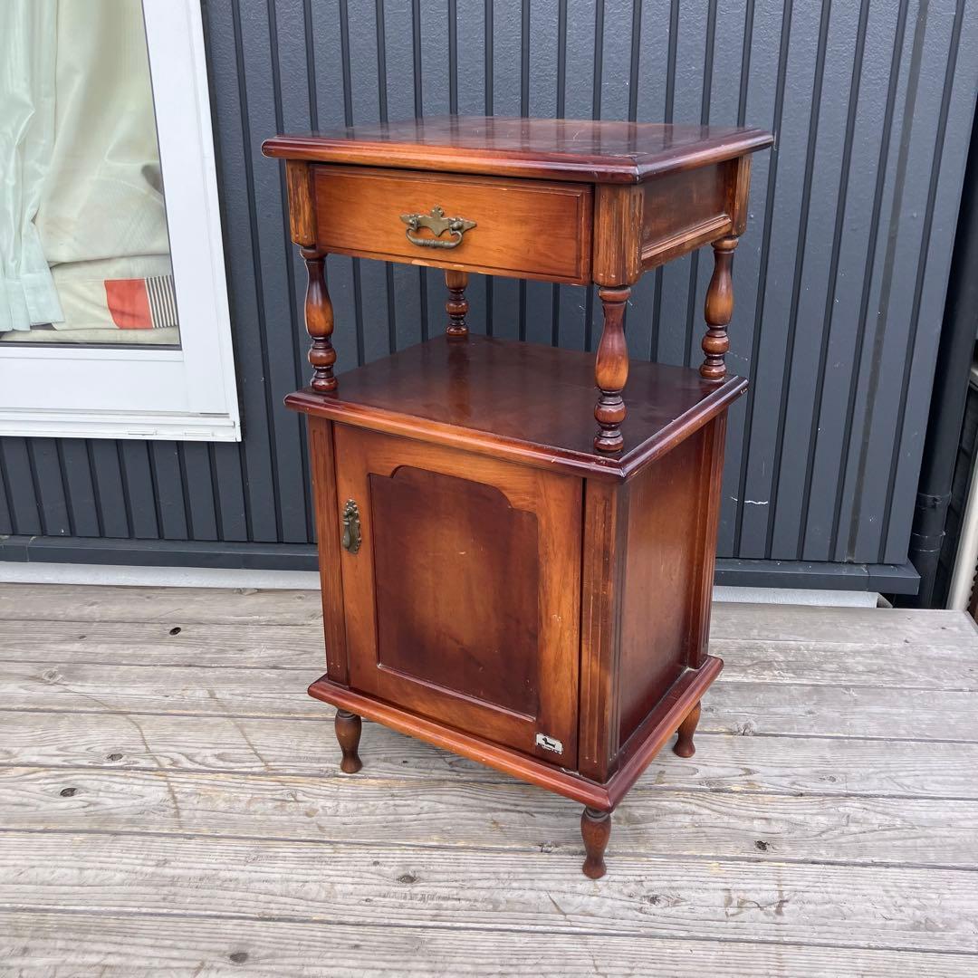 昭和レトロ コクヨ 木製コンソールテーブル コールキャビネット 電話台 花台