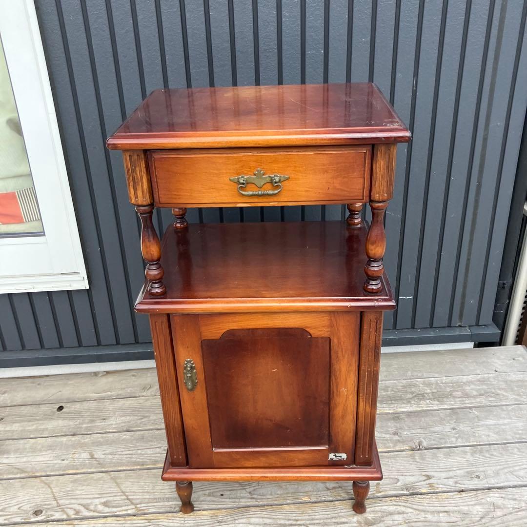 昭和レトロ コクヨ 木製コンソールテーブル コールキャビネット 電話台 花台