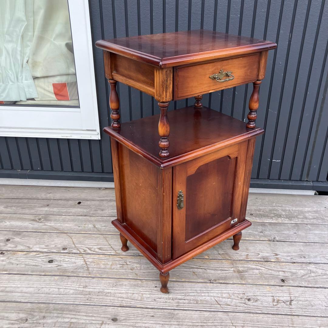 昭和レトロ コクヨ 木製コンソールテーブル コールキャビネット 電話台 花台