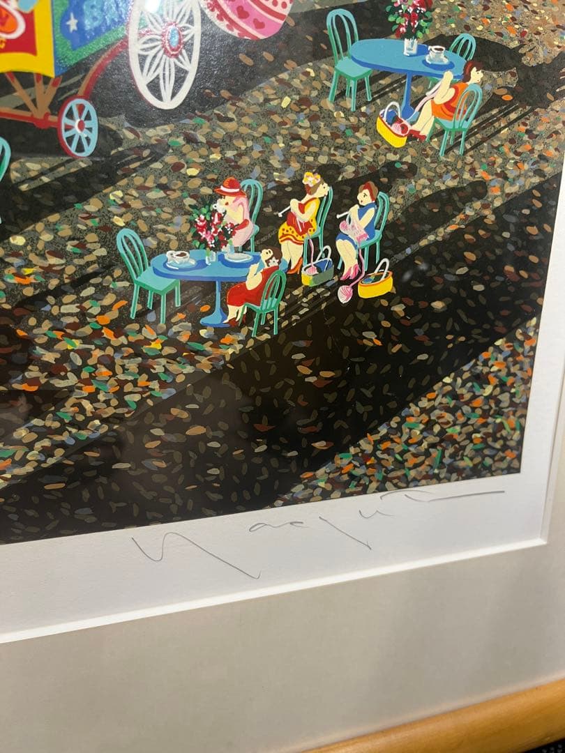 ヒロ・ヤマガタ　シルクスクリーン作品　アコーディオンプレイヤー