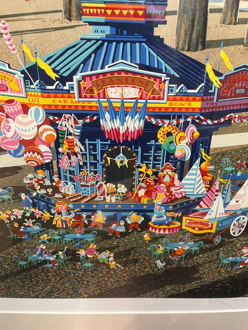 ヒロ・ヤマガタ　シルクスクリーン作品　アコーディオンプレイヤー