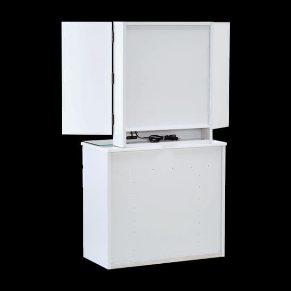 アベリア 80ドレッサー＆チェア 3面鏡 (ホワイト)・ABELIA