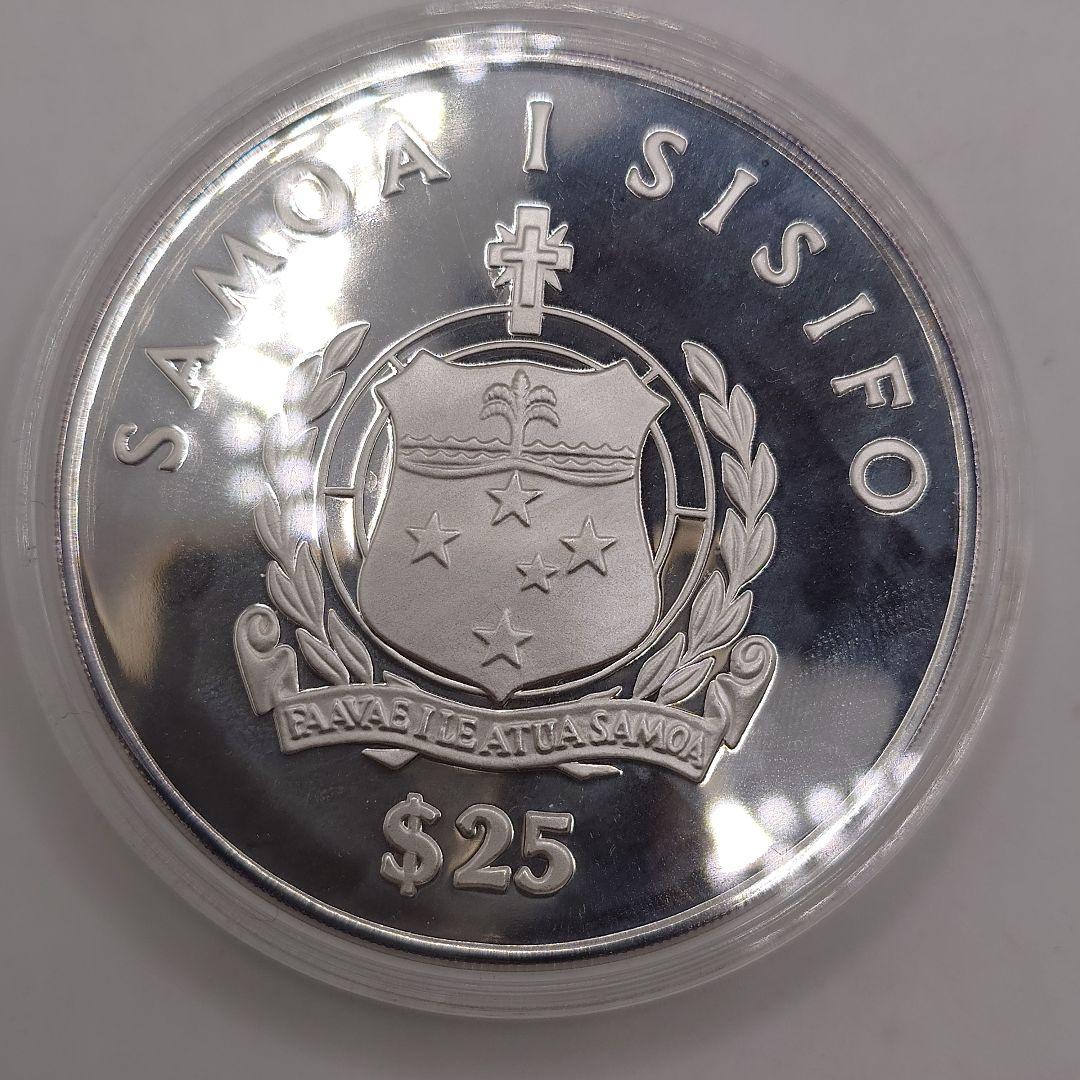 西サモア 25ドル 1986年 コンチキ号探検記念銀貨 5 オンス ia2002