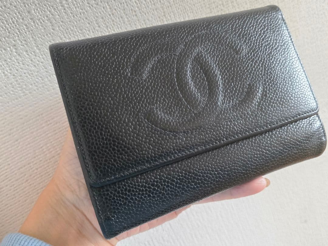 CHANEL ブラック 二つ折り財布　ジャンク品