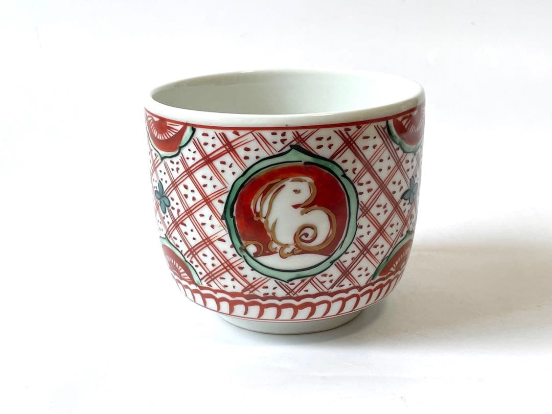 陶芸家　須田青華　須田菁華　呉須赤絵兎火入　火入　香炉　共箱　九谷　九谷焼