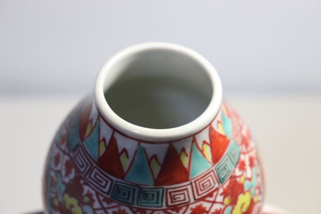 時代　九谷焼瓢箪扁瓶　万暦九谷　送料込み0503